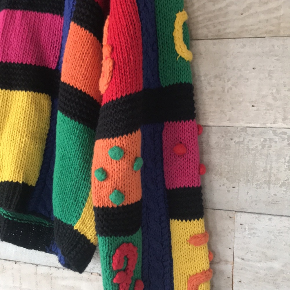 Vintage Fun sport cotton ramie colour block cardigan - Picture 5 of 9